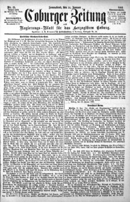 Coburger Zeitung Samstag 14. Januar 1882