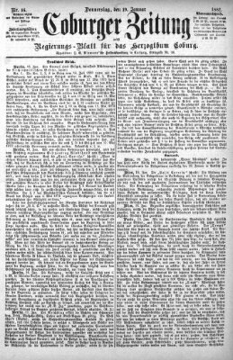 Coburger Zeitung Donnerstag 19. Januar 1882