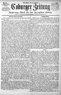 Coburger Zeitung Samstag 21. Januar 1882