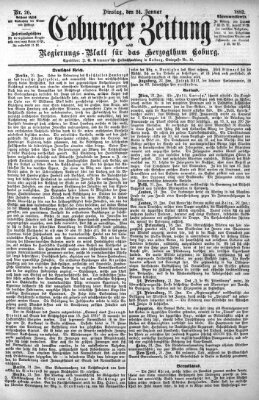 Coburger Zeitung Dienstag 24. Januar 1882