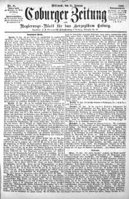 Coburger Zeitung Mittwoch 25. Januar 1882