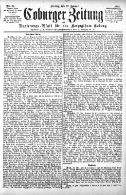 Coburger Zeitung Freitag 27. Januar 1882