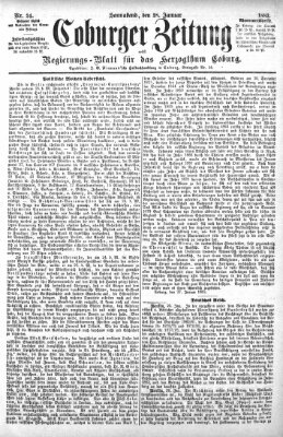 Coburger Zeitung Samstag 28. Januar 1882