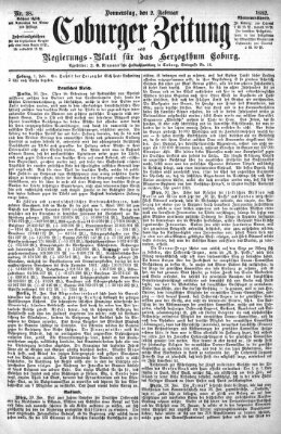 Coburger Zeitung Donnerstag 2. Februar 1882