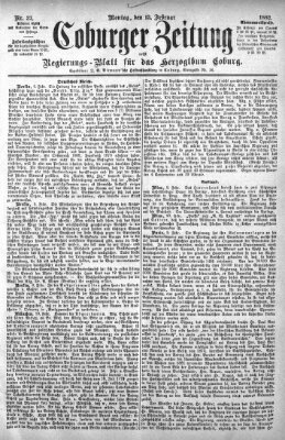 Coburger Zeitung Montag 13. Februar 1882