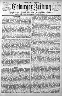 Coburger Zeitung Dienstag 14. Februar 1882