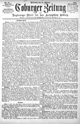 Coburger Zeitung Mittwoch 15. Februar 1882