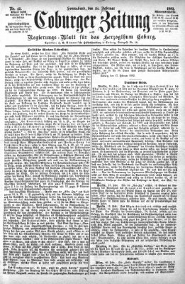 Coburger Zeitung Samstag 18. Februar 1882