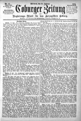 Coburger Zeitung Mittwoch 22. Februar 1882