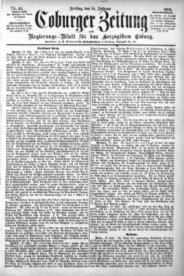 Coburger Zeitung Freitag 24. Februar 1882