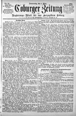 Coburger Zeitung Donnerstag 2. März 1882