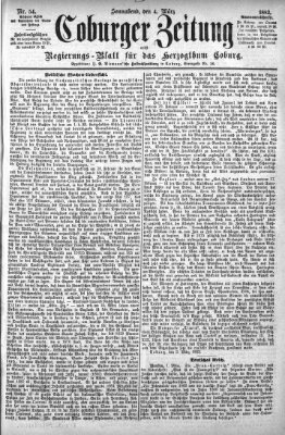 Coburger Zeitung Samstag 4. März 1882