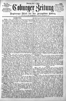 Coburger Zeitung Dienstag 7. März 1882