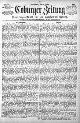 Coburger Zeitung Samstag 11. März 1882