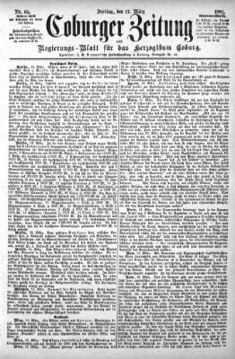 Coburger Zeitung Freitag 17. März 1882