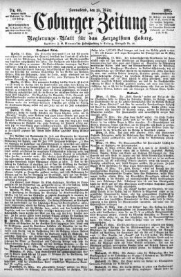 Coburger Zeitung Samstag 18. März 1882