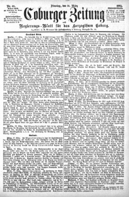 Coburger Zeitung Dienstag 21. März 1882