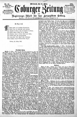 Coburger Zeitung Mittwoch 22. März 1882