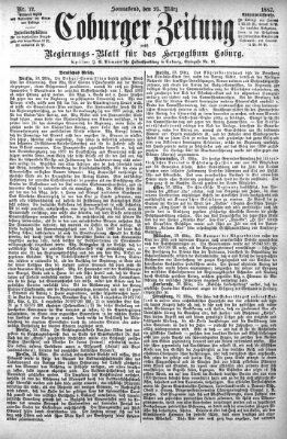 Coburger Zeitung Samstag 25. März 1882