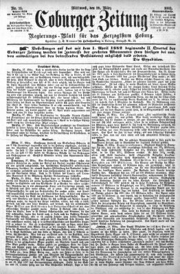 Coburger Zeitung Mittwoch 29. März 1882