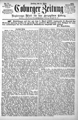 Coburger Zeitung Freitag 31. März 1882