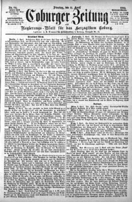 Coburger Zeitung Dienstag 11. April 1882