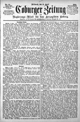 Coburger Zeitung Mittwoch 12. April 1882