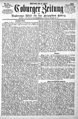 Coburger Zeitung Mittwoch 19. April 1882