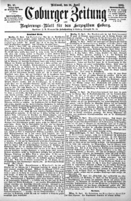 Coburger Zeitung Mittwoch 26. April 1882