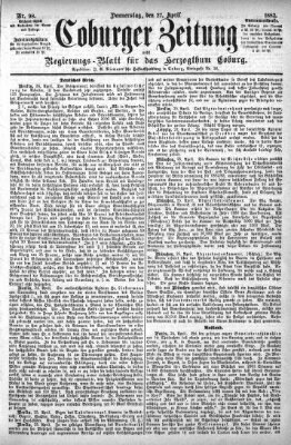 Coburger Zeitung Donnerstag 27. April 1882