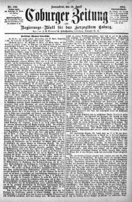 Coburger Zeitung Samstag 29. April 1882