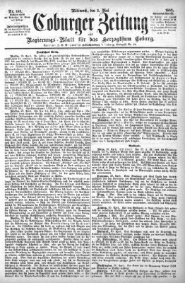 Coburger Zeitung Mittwoch 3. Mai 1882