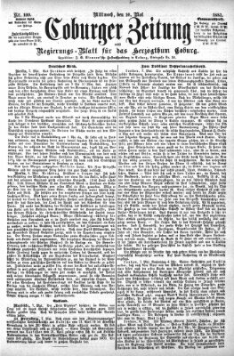 Coburger Zeitung Mittwoch 10. Mai 1882