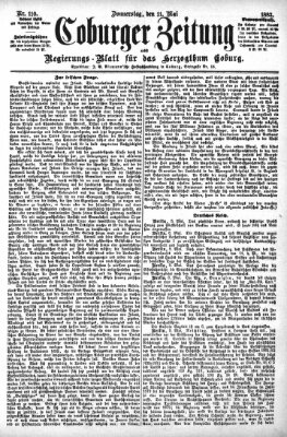 Coburger Zeitung Donnerstag 11. Mai 1882