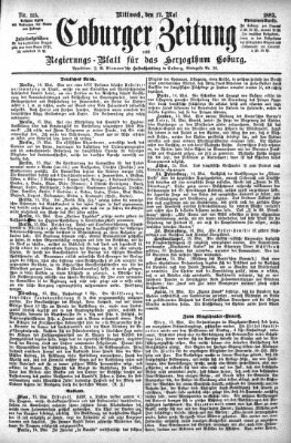 Coburger Zeitung Mittwoch 17. Mai 1882