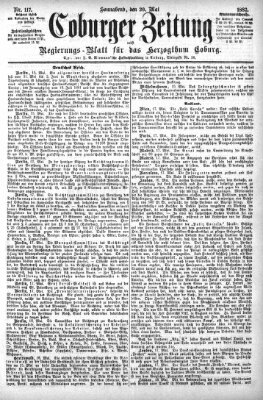 Coburger Zeitung Samstag 20. Mai 1882