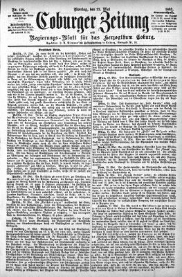 Coburger Zeitung Montag 22. Mai 1882