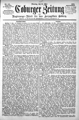 Coburger Zeitung Dienstag 23. Mai 1882