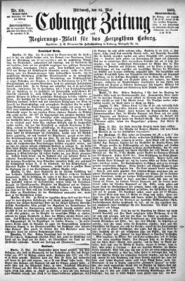 Coburger Zeitung Mittwoch 24. Mai 1882