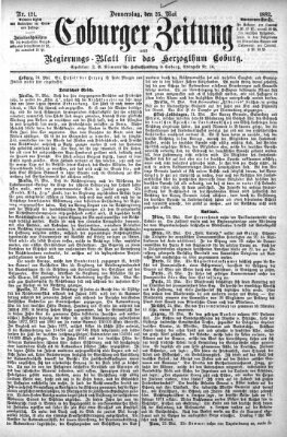 Coburger Zeitung Donnerstag 25. Mai 1882