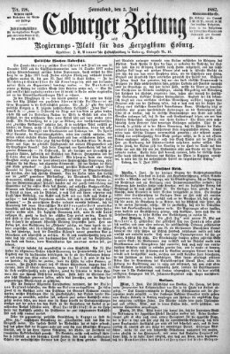 Coburger Zeitung Samstag 3. Juni 1882