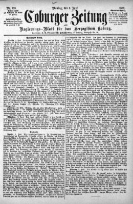 Coburger Zeitung Montag 5. Juni 1882