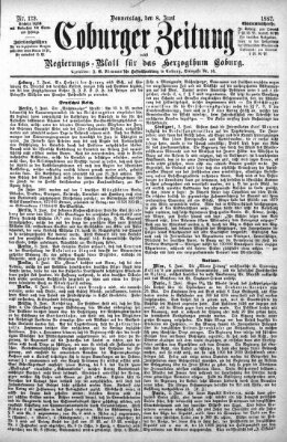 Coburger Zeitung Donnerstag 8. Juni 1882