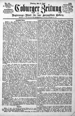 Coburger Zeitung Dienstag 13. Juni 1882