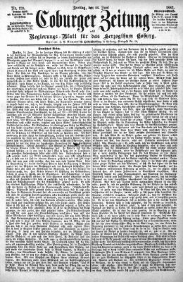 Coburger Zeitung Freitag 16. Juni 1882