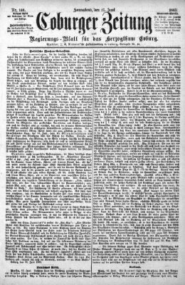 Coburger Zeitung Samstag 17. Juni 1882