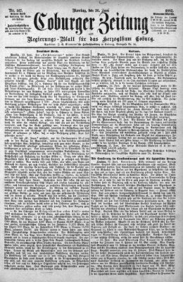 Coburger Zeitung Montag 26. Juni 1882