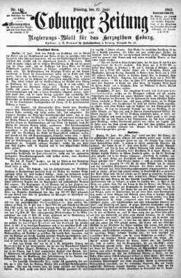 Coburger Zeitung Dienstag 27. Juni 1882