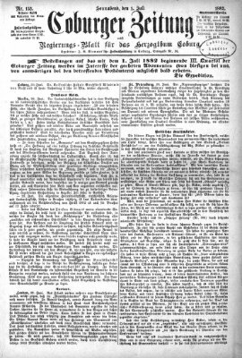 Coburger Zeitung Samstag 1. Juli 1882