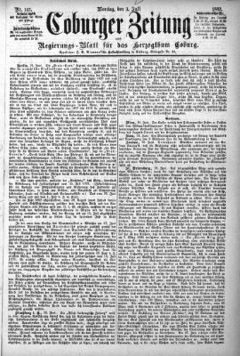 Coburger Zeitung Montag 3. Juli 1882